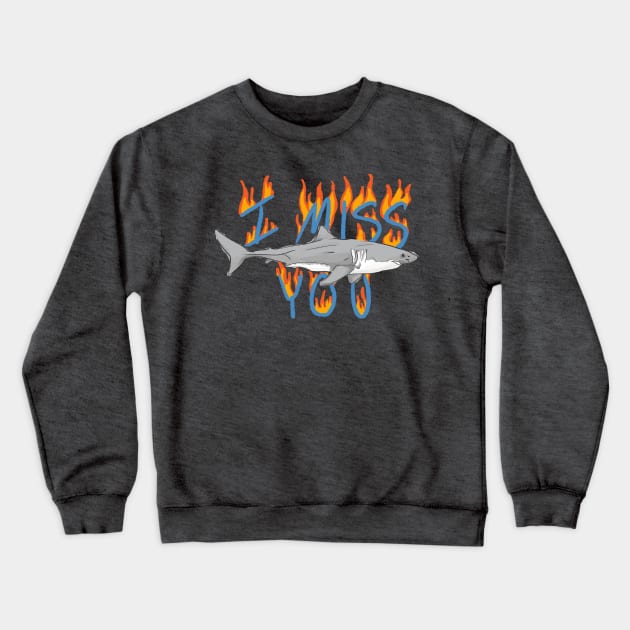 Flame Shark Crewneck Sweatshirt by cowboyknees